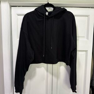 ALO Yoga Black Cropped Hoodie